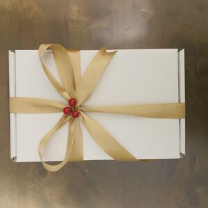 White Box with Gold Ribbon