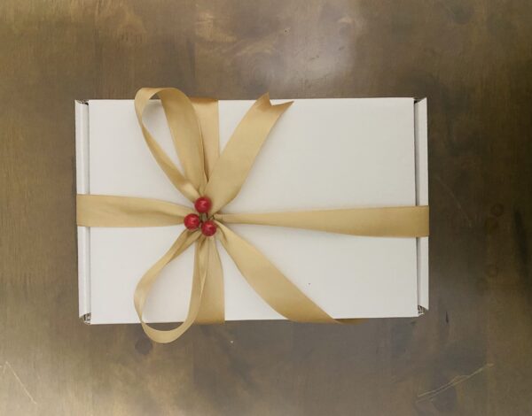 White Box with Gold Ribbon