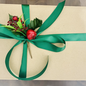 Brown Box with Green Ribbon