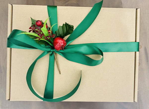 Brown Box with Green Ribbon